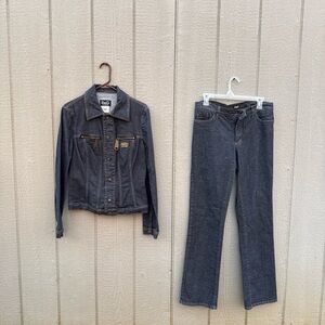 D&G Dark Denim Jacket and Pants Ensemble